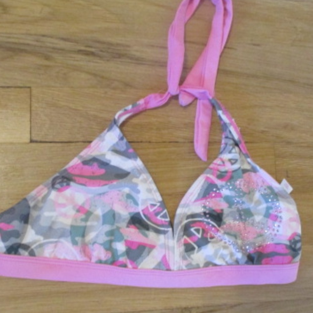 Girls Hippie Groovy Bikini halter swim top peace